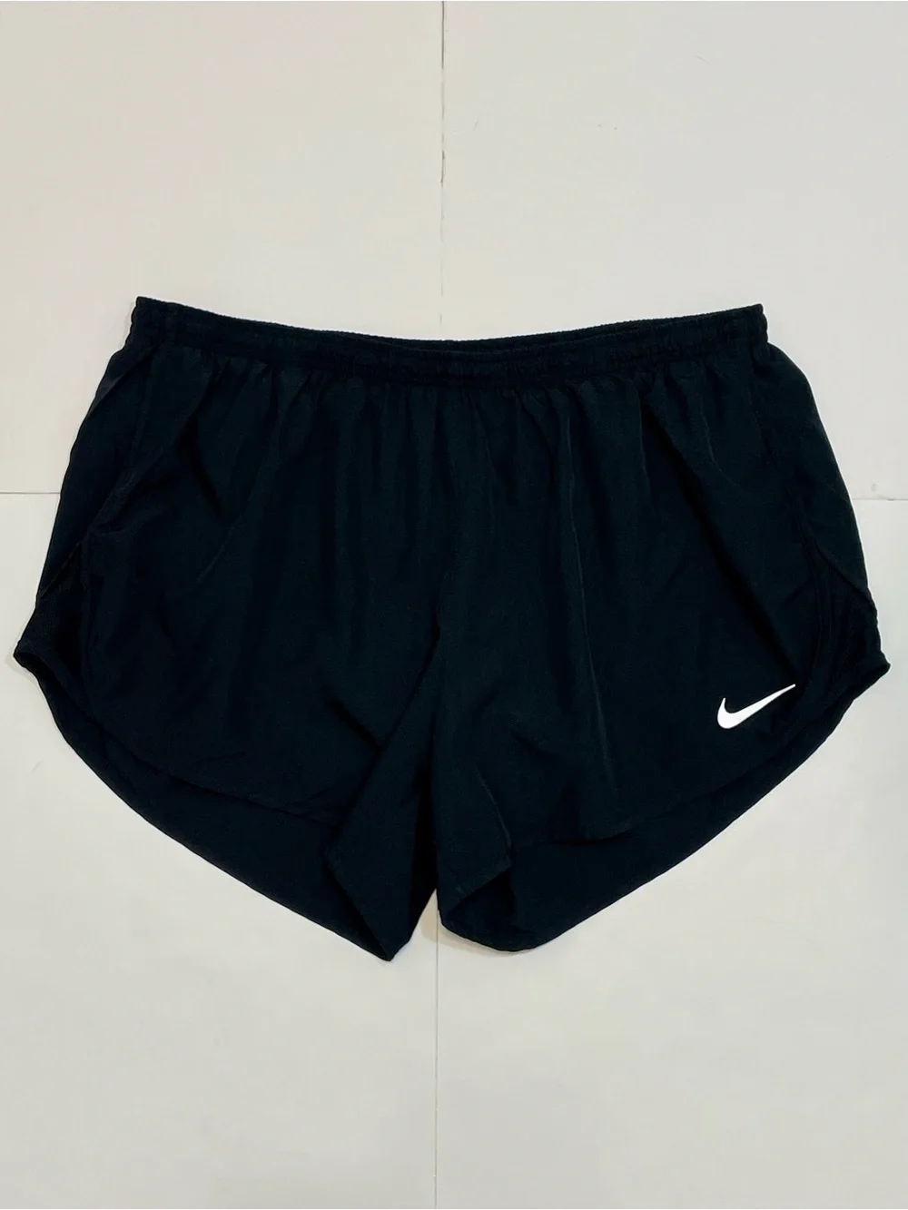 Nike Women’s Black Athletic Shorts with White Swoosh Size XL